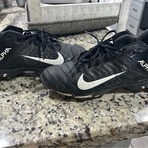 Nike Alpha Black and White Sports Cleats